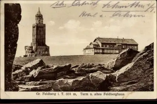 Ak Niederreifenberg Schmitten im Taunus, Großer Feldberg, Turm, Altes Feldberghaus