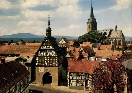 Ak Oberursel im Taunus Hessen, Markttor, Katholische Kirche, Taunuspanorama