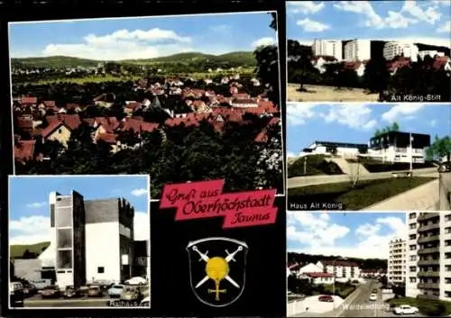 Ak Oberhöchstadt Kronberg im Taunus, Rathaus, Alt König-Stift, Waldsiedlung, Teilansicht