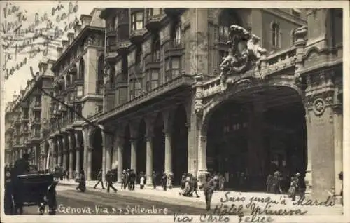 Ak Genova Genua Ligurien, Via XX Settembre