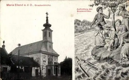 Ak Maria Ellend Niederösterreich, Gnadenkirche, Auffindung des Gnadenbildes