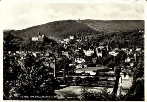 Ak Greiz im Vogtland, Blick von der Schönen Aussicht