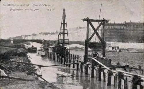 Ak Paris V, Berges de la Seine, Quai St. Bernard