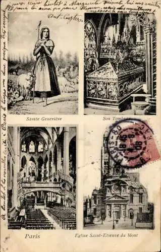 Ak Paris V, Montagne Sainte Geneviève, Eglise Saint Étienne du Mont, Son Tombeau