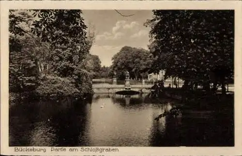 Ak Bückeburg im Kreis Schaumburg, Schlossgraben