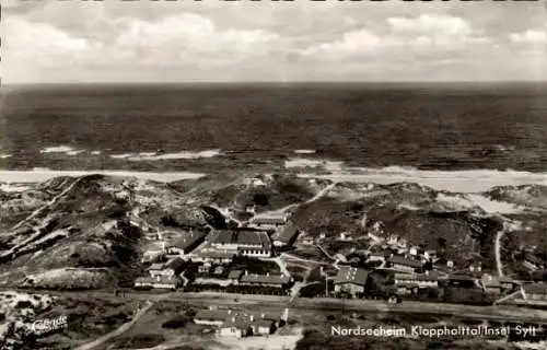 Ak Insel Sylt in Nordfriesland, Nordseeheim Klappholttal, Luftansicht