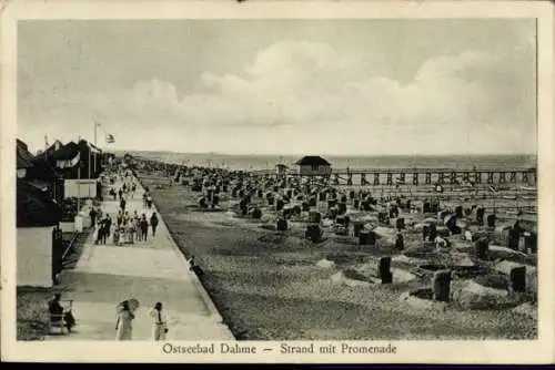 Ak Ostseebad Dahme in Holstein, Strand mit Promenade