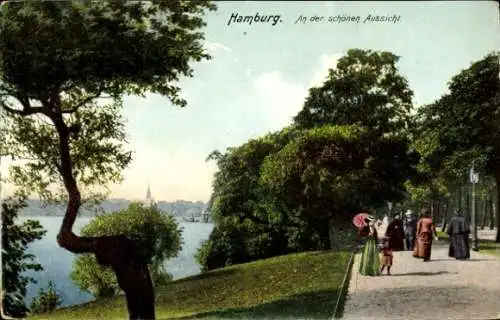 Ak Hamburg Mitte Altstadt, Partie an der Schönen Aussicht