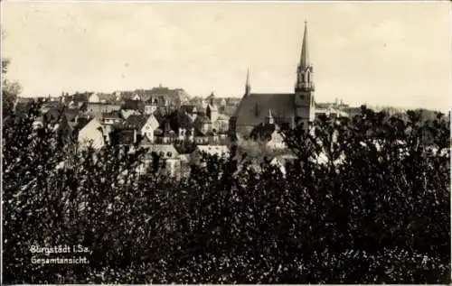 Ak Burgstädt Sachsen, Gesamtansicht, Kirche