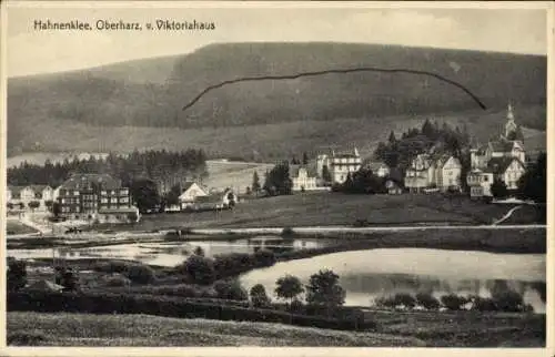 Ak Hahnenklee Bockswiese Goslar im Harz, Blick vom Viktoriahaus auf den Ort