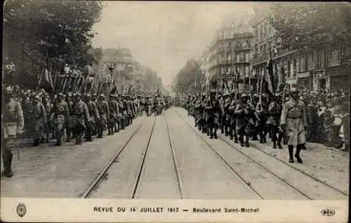 Ak Paris V, Rezension vom 14. Juli 1917, Boulevard Saint Michel