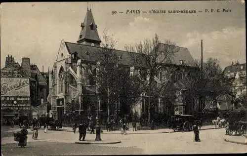 Ak Paris V, Kirche Saint-Médard