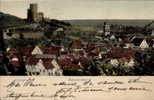 Ak Kaysersberg Elsass Haut Rhin, Totale mit Burg