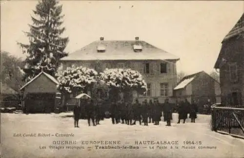 Ak Traubach le Haut Obertraubach Elsass Haut Rhin, Post, Gemeinschaftshaus