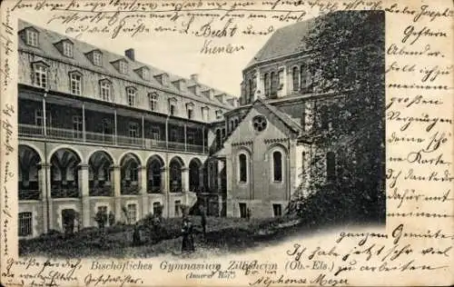 Ak Zillisheim Elsass Haut Rhin, Bischöfliches Gymnasium