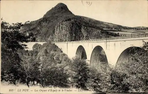 Ak Le Puy Haute-Loire, Les Orgues d'Espaly, Viadukt