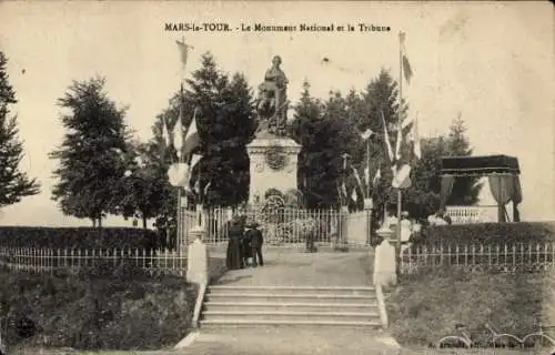 Ak Mars la Tour Lothringen Meurthe et Moselle, Le Monument National et la Tribune