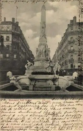 Ak Lyon Rhône, Monument Sadi Carnot