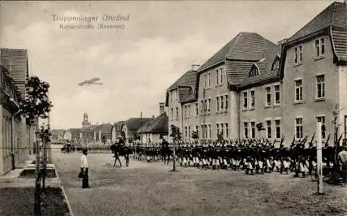 Ak Ohrdruf in Thüringen, Truppenlager, Kaiserstraße, Kaserne