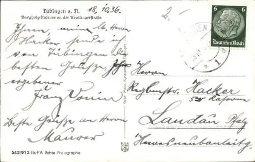 Ak Tübingen am Neckar, Burgholz Kaserne an der Reutlinger Straße