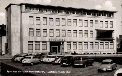 Ak Wilhelmshaven in Niedersachsen, Sparkasse, Hauptstelle Theaterplatz, Autos