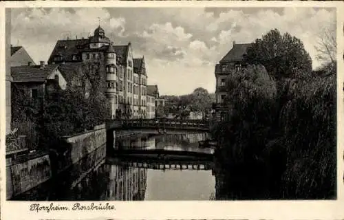 Ak Pforzheim im Schwarzwald, Rossbrücke