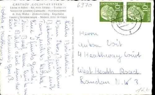 Ak Lauda Königshofen in Tauberfranken, Gasthof Goldener Stern, Gastraum