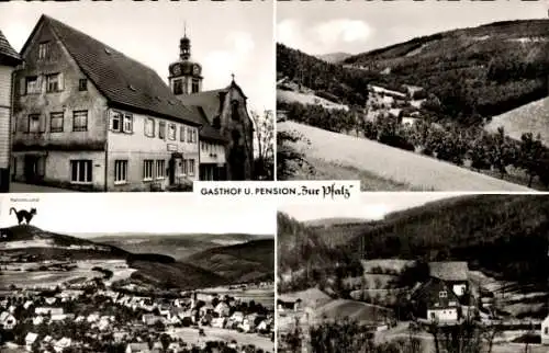 Ak Strümpfelbrunn Waldbrunn im Odenwald, Teilansichten, Gasthof u. Pension Zur Pfalz, Eduard Weis