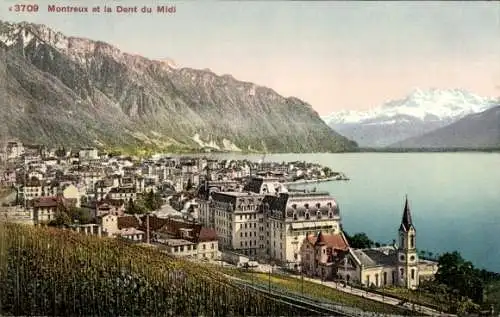 Ak Montreux Kanton Waadt Schweiz, Panorama, Dent du Midi