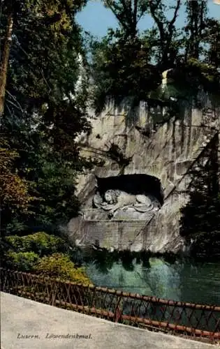 Ak Luzern Stadt Schweiz, Löwendenkmal