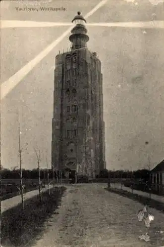 Ak Westkapelle Walcheren Zeeland, Leuchtturm