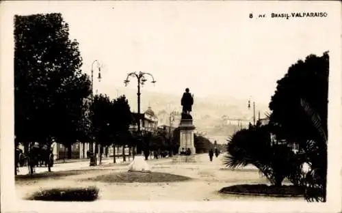 Foto Ak Valparaíso Chile, Avenida Brasil, Denkmal