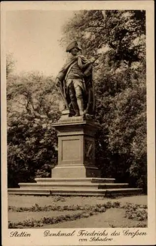 Ganzsachen Ak Szczecin Stettin Pommern, Denkmal Friedrich der Große