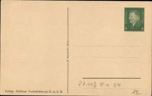 Ganzsachen Ak Szczecin Stettin Pommern, Denkmal Friedrich der Große