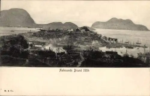 Ak Ålesund Aalesund Norwegen, Brand 1904