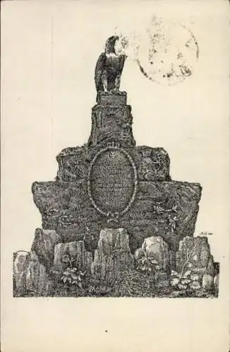 Ak Gersfeld in der Rhön Hessen, Wasserkuppe, Denkmal, Deutscher Flieger-Gedenktag 1923