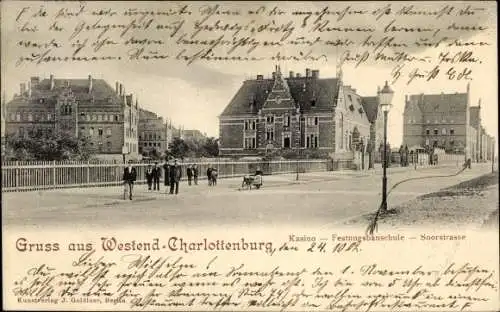 Ak Berlin Charlottenburg Westend, Kasino, Festungsbauschule, Soorstraße
