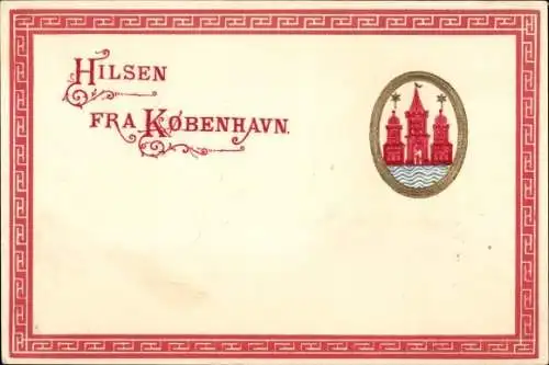 Präge Ak København Kopenhagen Dänemark, Wappen der Stadt, Türme