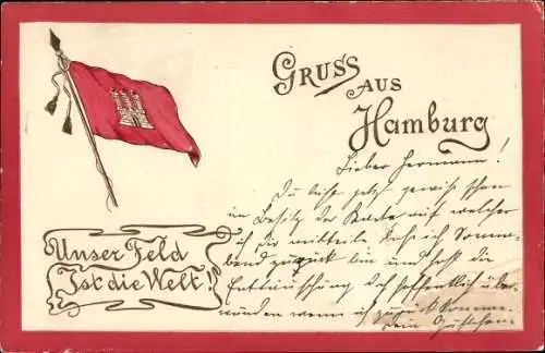 Wappen Ak Hamburg, Unser Feld ist die Welt, Fahne
