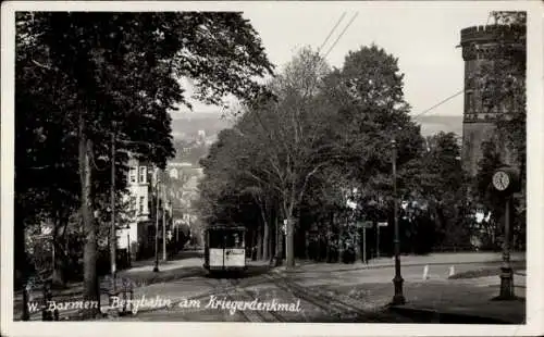 Ak Barmen Wuppertal, Bergbahn, Kriegerdenkmal