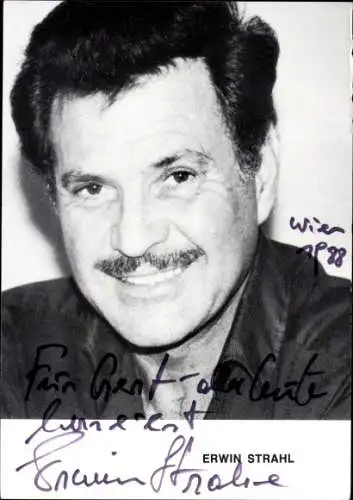 Ak Schauspieler Erwin Strahl, Portrait, Wochenschau, Autogramm