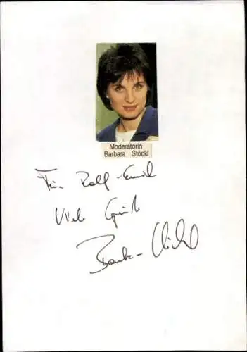 Ak Schauspielerin und Moderatorin Barbara Stöckl, Portrait, Autogramm