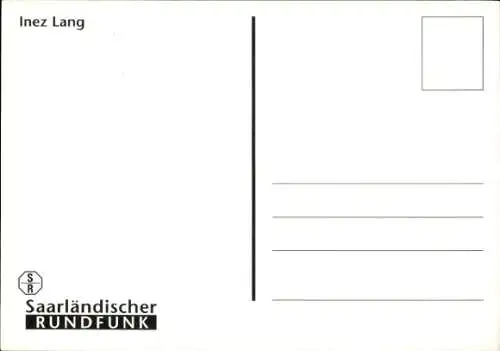 Ak Schauspielerin Inez Lang, Portrait, Saarländischer Rundfunk, Autogramm