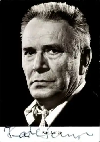 Ak Schauspieler Karl Lange, Portrait, Autogramm