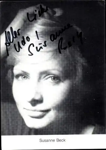 Ak Schauspielerin Susanne Beck, Portrait,  Autogramm