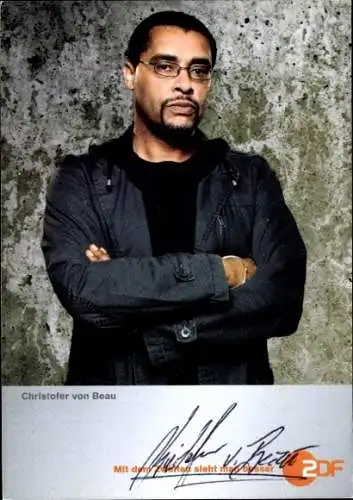 Ak Schauspieler Christofer von Beau, Portrait,  Autogramm, ZDF