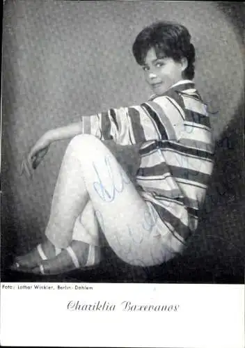 Ak Schauspielerin Chariklia Baxevanos, Portrait, Autogramm
