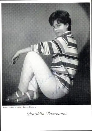 Ak Schauspielerin Chariklia Baxevanos, Portrait, Autogramm