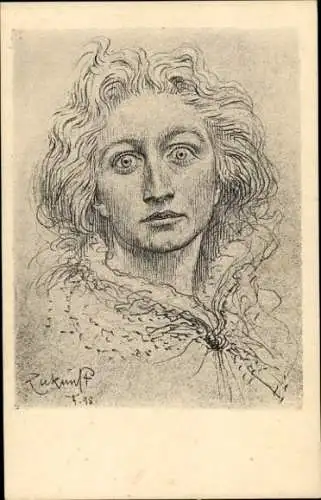 Jugendstil Künstler Ak Fidus, Zukunft, Portrait