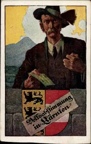 Künstler Wappen Ak Kärnten in Österreich, Volksabstimmung 1920